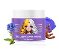 Masque capillaire violet anti-jaunissement, élimine les reflets jaunes et revitalise les cheveux secs, pour cheveux blonds platine et gris/argentés (1pcs)