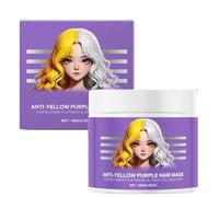 Masque capillaire violet anti-jaunissement, masque ultra pigmenté anti-cuivré, réparation hydratante pour cheveux secs, masque capillaire pour cheveux blonds et argentés (1pcs)