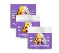 Masque capillaire violet anti-jaunissement, masque ultra pigmenté anti-cuivré, réparation hydratante pour cheveux secs, masque capillaire pour cheveux blonds et argentés (2pcs)