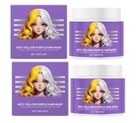 Masque capillaire violet anti-jaunissement, masque violet pour cheveux blonds, répare et renforce les cheveux abîmés, après-shampoing sec, pour femmes et hommes décolorés