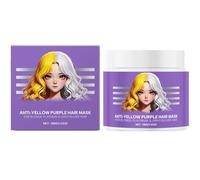 Masque capillaire violet anti-jaunissement, masque violet pour cheveux blonds, répare et renforce les cheveux abîmés, après-shampoing sec, pour femmes et hommes décolorés