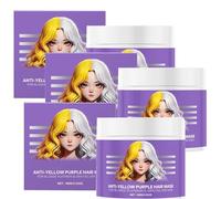 Masque capillaire violet anti-jaunissement, revitalisant hydratant violet, dissolvant tons jaunes et revitalisant cheveux secs et abîmés, soins capillaires nourrissants (3 pcs)