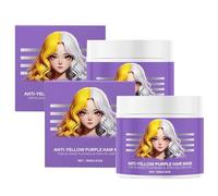 Masque capillaire violet anti-jaunissement, revitalisant hydratant violet, dissolvant tons jaunes et revitalisant cheveux secs et abîmés, soins capillaires nourrissants (2 pcs)