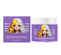 Masque capillaire violet anti-sang-jaune, conditionneur hydratant violet, retirer les tons jaunes et l'état des cheveux secs et endommagés, les cheveux blonds platine et gris/argent (1Pcs)