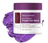 Masque capillaire violet Maca Essence, masque capillaire violet Maca, masque capillaire au collagène, après-shampooing hydratant violet neutralise les tons laiton et jaune (1pc)