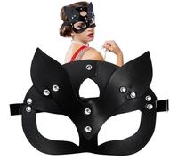 Masque cat girl woman, FUKPO Masque cat girl woman Cuir Femme Sexy cat Femme Deguisement Accessoire, Masque de Chat Noir cat Femme Mask pour Adulte Masquerade Halloween Cosplay Carnaval Costume Party