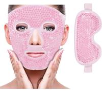 Masque chaud et froid pour le visage,réduit les gonflements,élimine les cernes sous les yeux et atténue les cernes,soulage les maux de tête,illumine la peau(masque facial rose+masque pour les yeux)
