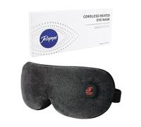 Masque chauffant pour les yeux - Compresse chaude sans fil pour les yeux secs, blépharite, blocage de la lumière - Pour homme et femme - Batterie rechargeable de 1000 mAh et housse lavable (noir)