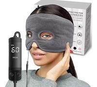 Masque chauffant pour soulager les sinus avec 3 réglages de chaleur et 5 minuteries, coussin chauffant alimenté par USB pour les yeux, hormones, soulagement des maux de tête, arrêt automatique (gris)
