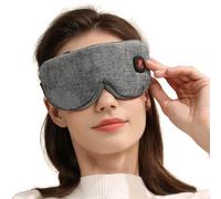 Masque chauffant yeux pour les yeux secs, masque yeux chauffant avec 3 niveaux de chaleur, masque de sommeil pour homme et femme, 1000mAh sans Adaptateur