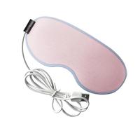 Masque Chauffant Yeux USB 5v, Coton Rose Réutilisable | Soulage la Fatigue Oculaire, Usage Batterie Externe Usb, Voyage Long-courrier et Hôtel