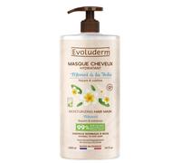 Masque Cheveux Hydratant - EVOLUDERM - Monoï à la Folie - 1000ml - 99% Ingrédients Naturels - Cheveux Normaux