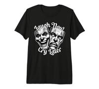Masque Chicano Payaso Laugh Now Cry Later T-Shirt Haut de Gamme