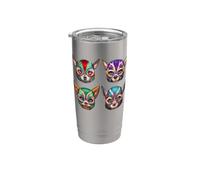 Masque Chihuahua Lucha le Libre Gobelet isotherme en acier inoxydable double paroi