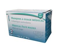 Masque chirurgical bleu EN 14683:2019 Type II CE, boite 50 unités - Fabriqué en FRANCE