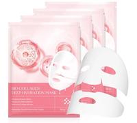 Masque Collagene, Bio Collagen Mask, Bio-Collagen Real Deep Mask, 4 Pcs Masque Visage Collagene, Masque Visage Hydratant, Masque Au Collagène Pour La Nuit (1)