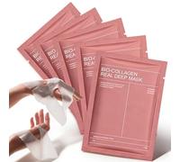 Masque Collagène Visage, 5 Pièces Bio Collagen Real Deep Mask avec Patchs Spécialisés Sillon Nasogénien, Masque de Nuit Hydratant pour l'Élasticité de la Peau et Affinage des Pores