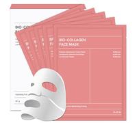 Masque Collagene Visage, 5 Pièces Bio Collagen Real Deep Mask, Hydratant Anti-âge, Resserre les Pores, Améliore L'élasticité de la Peau, Masque Collagène Coréen pour Tous Types de Peau