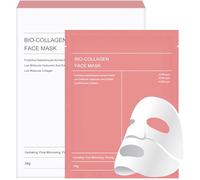 Masque Collagene Visage, Bio Collagen Real Deep Mask- 5 pièces - Hydratation Intense | Raffermissement | Éclat Instantané du Teint, Convient à Tous Types de Peau (Rose)