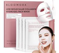 Masque Collagene Visage, Hydrogel & Masque Visage Collagene Profond à Bas Poids Moléculaire, Masque Hydratant Visage, Masques Pour le Visage - Fermeté & Élasticité, Collagen Mask 34g*4 unités