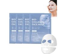Masque Collagene Visage Korean, Bio Collagen Mask, Mask Collagen, Bio Bio-Collagen Real Deep Mask, Masque De Collagène Naturel Bio - Masque, Bio Collagen Deep Hydrating Overnight Mask (4PC)