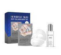 Masque Collagene Visage Korean | Korean Glass Skin Deep Collgen Boost Set | Masque hydratant au collagène pour le visage | Coffret coréen de soins de la peau pour Raffermissant, Antirides (1pc)