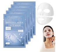 Masque Collagene Visage Korean, Mask Collagen, Korean Bio-Collagen Real Deep Mask, Bio Collagen Face Mask Overnight, Collagen Reverse Film Volume Peel Off Mask (5PC)