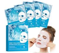 Masque Collagene Visage Korean,Mask Collagen, Visage Masque Profond Coréen, Bio Collagen Overnight Mask,réduit les pores, hydrate, raffermit et améliore la vitalité de la peau (34g x 4ea)