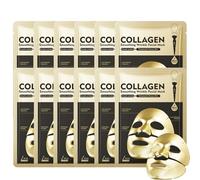 Masque Collagene Visage Korean, Masque Au Bio Collagene Visage Coréen, Masques Bio Collagène, Masques De Nuit Hydratant Visages Femme Halloween, Pour Une Peau éclatante (12PC)