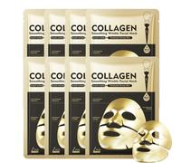 Masque Collagene Visage Korean,Masque Au Bio Collagene Visage Coréen,Masques Leaf Bio Collagène Hydratant Visages Femme,Masques De Nuit Halloween, Resserre Les Pores Et Hydrate En Profondeur (8PC)