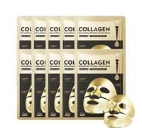 Masque Collagene Visage Korean,Masque Au Bio Collagene Visage Coréen,Masques Leaf Bio Collagène Hydratant Visages Femme,Masques De Nuit Halloween, Resserre Les Pores Et Hydrate En Profondeur (10PC)