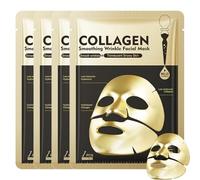 Masque Collagene Visage Korean, Masque Au Bio Collagene Visage Coréen, Masques Leaf Bio Collagène, Masques De Nuit Hydratant Visages Femme Halloween, Pour Une Peau éclatante (4PC)