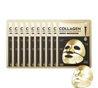 Masque Collagene Visage Korean, Masque Au Bio Collagene Visage Coréen, Masques Leaf Bio Collagène, Masques De Nuit Hydratant Visages Femme Halloween, Pour Une Peau éclatante (10PC)