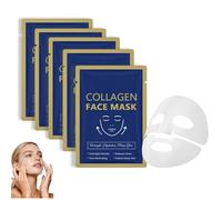 Masque Collagene Visage Korean,Masque Collagene Hydratant et Raffermissant,Hydratant Anti-âge,Amélioration de l'Élasticité Et Peau Lisse,Resserre les pores,Adapté à la Plupart des Types de Peau (5PC)