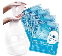 Masque Collagene Visage Korean, Masque Visage Coreen, Mask Collagen, Bio-Collagen Real Deep Masque Hydratant Visage, Anti-âge Masque Visage Collagene, Masque Bio Collagene pour Une Peau éclatante 4Pcs