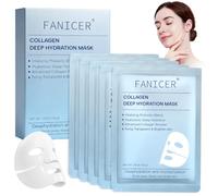 Masque Collagène Visage,Masque au Hydrogel Collagène pour Visage,Bleu | Masque Hydratant et Lissant pour Peau Sèche,Rides et Manque d'Éclat,Soin Visage Liftant,Éclat Naturel