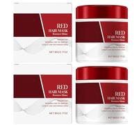 Masque Colorant Pour Cheveux Roux, 2×90G Répare Et Sublime Les Reflets Roux Des Cheveux Colorés, Ravive Les Couleurs Et Tons, Soins Capillaires Nourrissants, Douceur