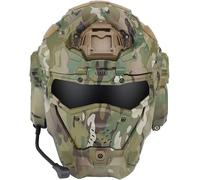 Masque Complet Airsoft Tout-en-Un Casque Tactique Casque De Communication Intégré Ventilateur Anti-buée Lentille Remplaçable, CP