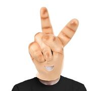 Masque complet avec signe de paix - 44 cm drôle en latex respirant, facile à utiliser | Masque intégral respirant avec trou de ventilation pour cosplay, carnaval, Halloween, fête