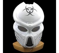 Masque complet de prédateur en GFRP pour cosplay, Halloween, danse, fête (blanc/a)