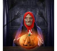 Masque complet réaliste de vieil homme pour adultes, masque facial réaliste pour décoration d'Halloween, masque humain en latex pour Halloween, bal masqué, accessoires de fête (E)