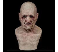 Masque complet réaliste de vieil homme pour adultes, masque facial réaliste pour décoration d'Halloween, masque humain en latex pour Halloween, bal masqué, accessoires de fête (B)