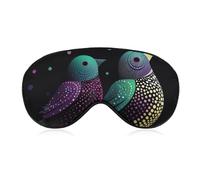Masque contour des yeux avec motif silhouette de deux oiseaux, masque de sommeil sur le côté, bandeau léger, masque de sommeil, coussinet nasal et bande élastique pour enfants, femmes et hommes