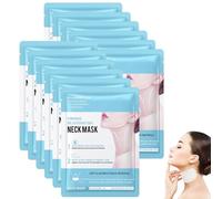 Masque cou et décolleté - 12 pièces à l'acide hyaluronique, effet fermeté et lifting, soin anti-âge complet, Tissu doux