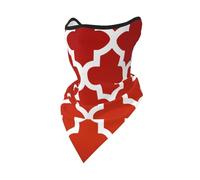 Masque Coupe-Vent à Motif trèfle Rouge foncé et Blanc, Cache-Cou, Protection faciale hivernale pour Motard