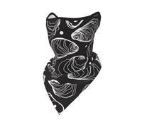 Masque Coupe-Vent, Cache-Cou et Protection pour Le Visage, Motif huître et Perle, dessiné à la Main, inspiré de la Nature. Idéal pour la Moto en Hiver.