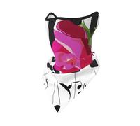 Masque Coupe-Vent, Cache-Cou et Protection pour Le Visage pour Motard d'hiver, Motif Musique de Piano Abstraite et Roses Rouges