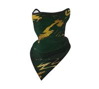 Masque Coupe-Vent, Cache-Cou, Protection pour Le Visage de Motard d'hiver, Coloris Vert émeraude foncé, Tons Terre, marbre doré