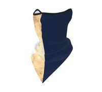 Masque Coupe-Vent élégant à Rayures dorées, Bleu Marine et Blanches, Cache-Cou d'hiver pour Motard, Protection faciale.