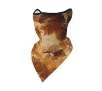 Masque Coupe-Vent en Lin Marron Beige doré à Motifs de Feuilles d'automne, Cache-Cou d'hiver pour Motard, Protection faciale.